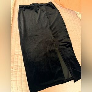 Elegant Black Velvet Skirt